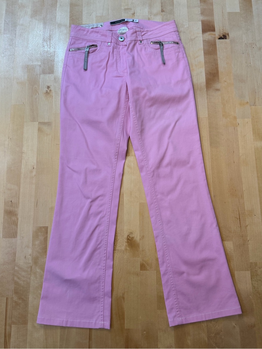 Sportmax Vintage Pink Y2K Mid Rise Zipper Detail Bootcut Pants